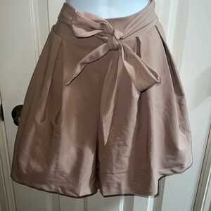 Khaki Pleated Dress Shorts